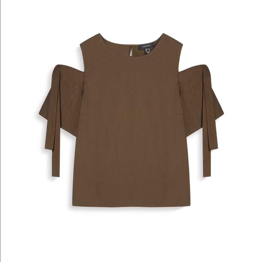 Primark off shoulder top size 12 olive green